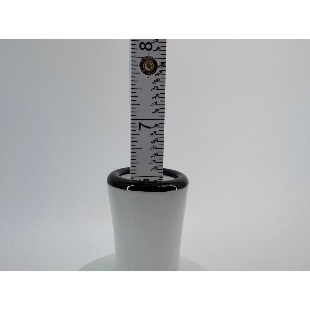 Harmony Frosted Glass Vase with Black Rim Handmade Modern Decor TC Home 6" NWOT - Picture 6 of 10